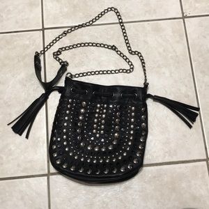 Gently used black embellished crossbody